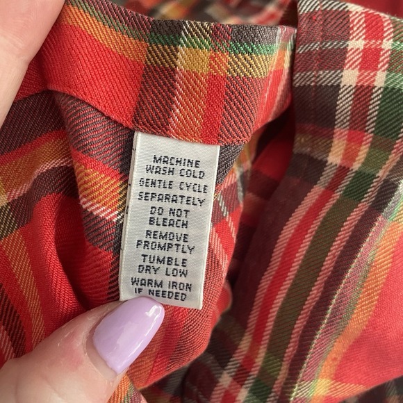 Polo Ralph Lauren Shirt Adult Large Red Plaid Silk Linen Button Up Mens L - Picture 3 of 10